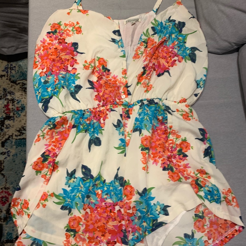 Urban outfitters floral and white romper